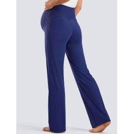 JOYSPELS Maternity Leggings Over The Belly Pregnancy Workout Yoga Lounge Work Dress Pants Straight Wide-Leg Trousers Slacks for Women