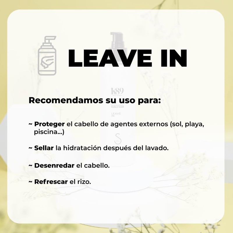 K89 - Curly Hair Leave In Cream 250ml. Crema para