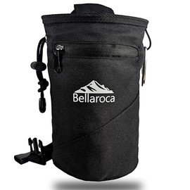 BELLAROCA® Chalk Bag for Climbing – Water and Abrasion-Resistant Chalk Pouch with 2 Large Pockets, Carabiner, and Adjustable Belt | Climbing Chalk Bag for Bouldering, Gym, and Outdoor Use
