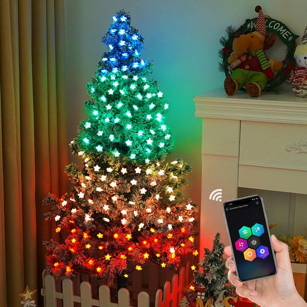LIGHTDOT Luces Navideñas 66 Led/10M DIY Bluetooth USB, Luces Led