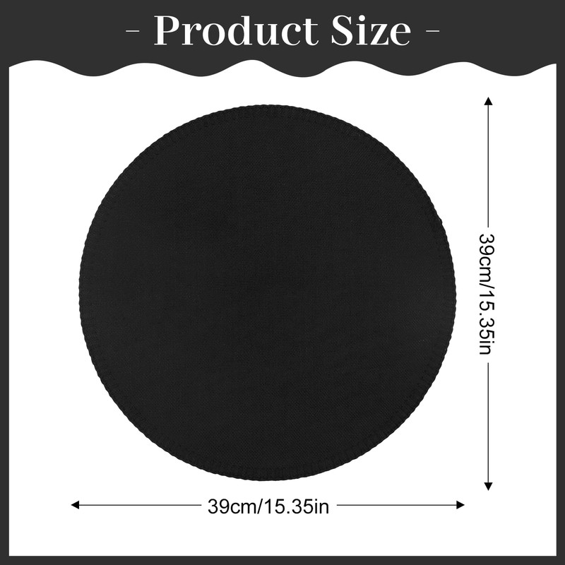 Round Placemats Set of 6, 15 Inch Linen Fabric Table