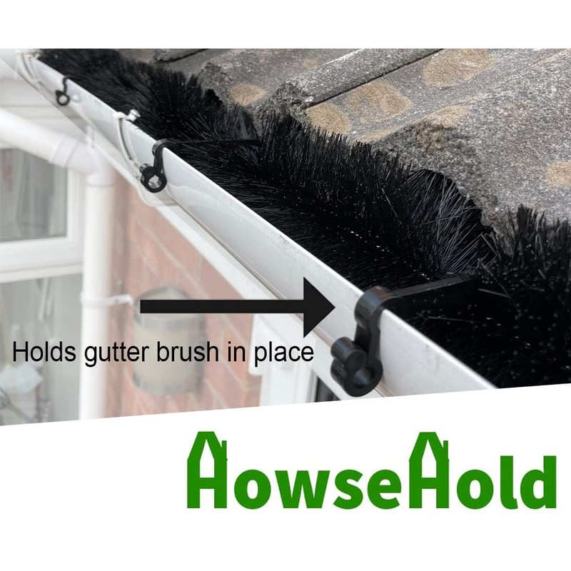 Gutter Brush Clips [50 Pack]- Keeps Leaf Guard Brush in