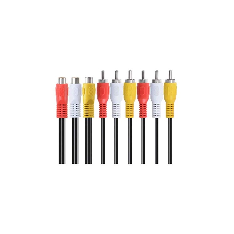 Qaoquda AV Cable Splitter, 3 RCA Female to 6 RCA