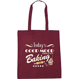 Hippowarehouse Today's Good Mood Is Bought To You By Baking Tote Shopping Gym Beach Bag 42cm x38cm, 10 litres
