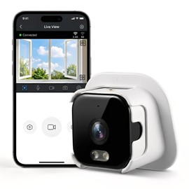 Vikye Cámara de Ventana 2K, Cámara de Vídeo de Seguridad Interior WiFi 2,4G 5G con IA Antideslumbrante 5G WiFi Visión Nocturna en Color para Mirar hacia Afuera