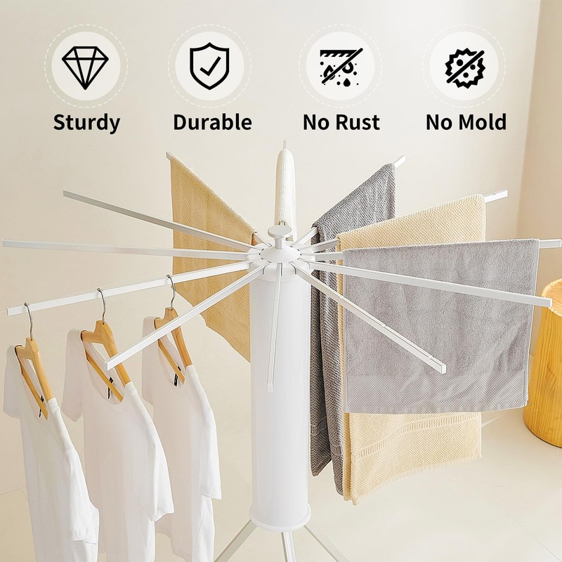 JOOM Tripod Clothes Drying Rack, Garment Rack Portable and Foldable