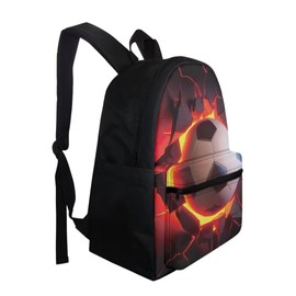 Coldinair Elementary Middle School Bag for Boys,Soccer Backpack Set with Pencil Case Portable Lunch Box Container for Kids,Teen College Students School Backpack Lightweight Daypack