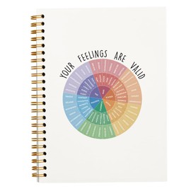 JWVK Wheel of Emotions Feelings Notebook,Psychologist Therapist Gift Notebook Journal for Counselor Therapy Office Work School Student Teacher,Hardcover Spiral Notebook 5.5x8.3
