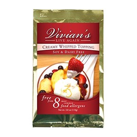Vegan Whipped Cream Replacement, Dairy Free, Soy Free, Gluten Free, Coconut Free, Shelf Stable Mix by Vivian's Live Again - Single Packet