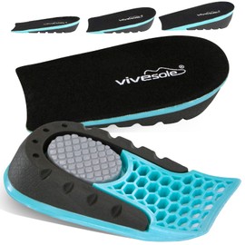 VIVEsole Plantillas para aumentar la altura, Alivio de la fascitis plantar, Plantillas para zapatos para hombres y mujeres, Copas ortopédicas para levantar el talón para el dolor de pies Medio