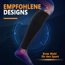 BLONGW Calf Compression Stockings for Women and Men, 3 Pairs Calf Support Stockings, Flight, Running, Travel, Cycling, 3 pairs of black, L - XL