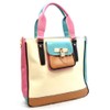 LOEM color block ivy pink lock shoulder Bag Handbag pockets