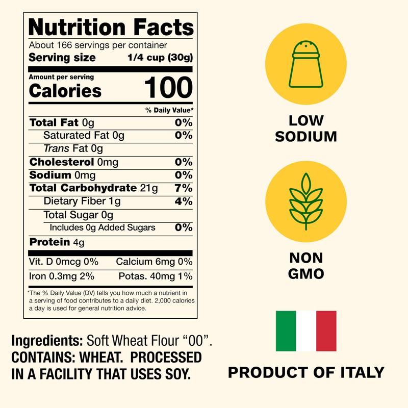 Cento Anna Tipo 00 Flour, 11 Lbs., Extra Fine, Unbleached,