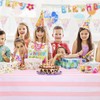 Kesfey 5 Packs Pink and White Vertical Striped Tablecloth 54
