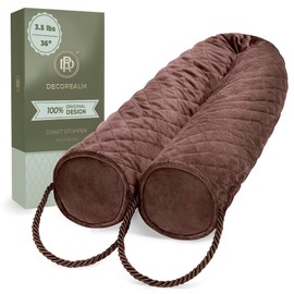 Under Door Draft Stopper – 3.5 lb Door Draft Blocker Weighted with Ceramic Beads for a Tight Seal – Durable, Machine Washable Velvet Covered Draft Stoppers for Noise, Dust, Energy Savings by DECOREALM