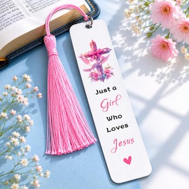 Christian Gifts for Women Girls Jesus Bookmark Religious Bookmarks for Woman Faith Pink Baptism First Communion Gifts for Teen Girls Book Lovers Book Marker White Elephant Christmas Stocking Stuffers