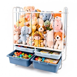 Toy Storage Organizer with 4 Drawers, Large Capacity Stuffed Animal Storage