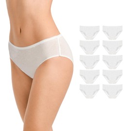 Fenanrior Soft & Breathable Disposable Underwear for Women Perfect for Travel Hotel Spa Hospital Stays Emergencies (10pk),M