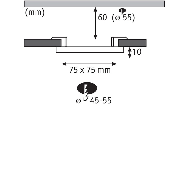 Paulmann Veluna VariFit EB Panel IP44 6 W 3000 K