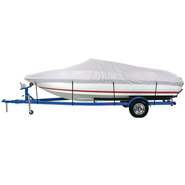 iCOVER Trailerable Boat Cover- 17'-19' Waterproof Heavy Duty Boat Cover, Fits V-Hull,Fish&Ski,Pro-Style,Fishing Boat,Runabout,Bass Boat, up to 17ft-19ft Long X 96" Wide