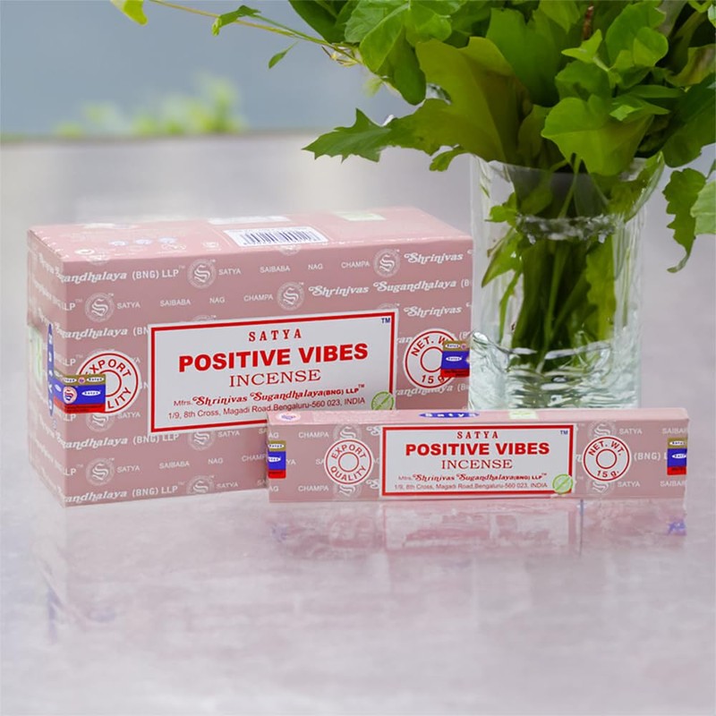 Satya Incense Sticks, 12 Packs x 15g, Positive Vibes