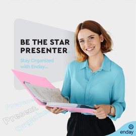 Enday 3 Inch Binder, Pink - 3 Inch 3 Ring Binder, D-Ring Pastel with Clear View Cover for Letter Size 8.5 x 11'' Paper & 2 Inside Pockets, Ideal for School Supplies, Office, and Home