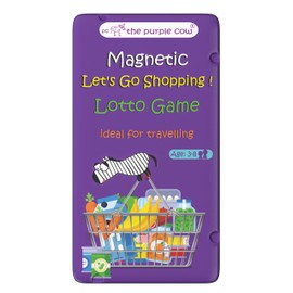 The Purple Cow- Let's Go Shopping Game- Magnetic Travel Game. Great for Travel and on-The-go. Lotto Game for Boys and Girl Ages 3+. Learning Activity.