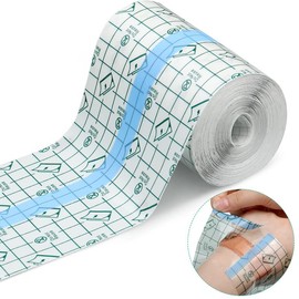 Transparent Dressing Adhesive Bandage Waterproof Clear Adhesive Bandages Stretch Tape for Tattoos Swimming (3.94 Inch x 10.94 Yard)