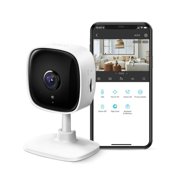 Tapo TP-Link Tapo 2K Indoor Home Security WiFi Camera, Up