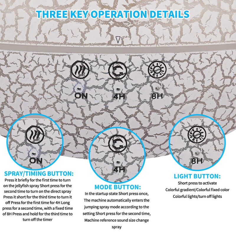 KCKJ Jellyfish Essential Oil Diffuser Sound-Activated Spray Dancing Jellyfish,250ml Aroma