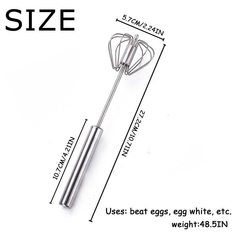 SSKHE Egg Beater Whisk, Stainless Steel Egg Whisk, Hand Push