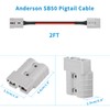 ELFCULB Anderson Connector Cable,10AWG 2FT 50Amp Anderson Battery Quick Connect