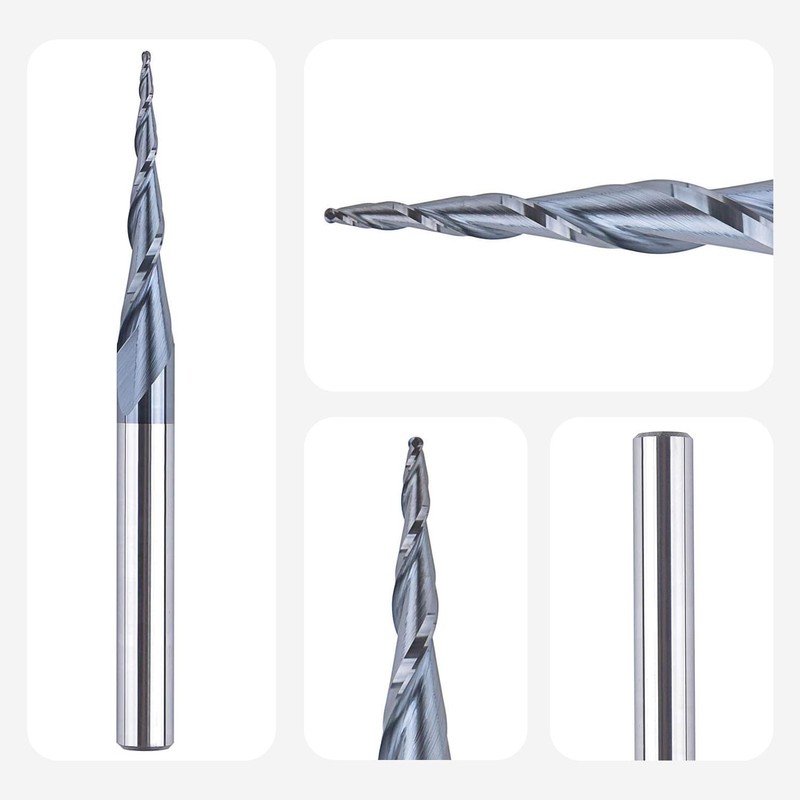 SpeTool Tapered Ball Nose End Mill 0.5 Radius 6mm Shank