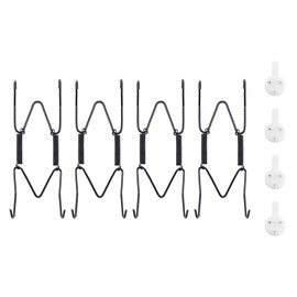 Bilillo 4 Pack Plate Hangers for The Wall, Suitable for 4''-5'' Decorative Plate,Invisible Heavy Duty Wire Plate Holder with Wall Hooks, Plate Hangers for Displaying Plates, Platter, Dish (Black)