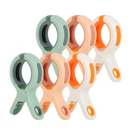Pack of 6 Large Clothes Pegs, Towel Clips, Large Clothes Pegs, Robust Plastic, Windproof and Non-Slip, Perfect for Towels, Bed Linen and Carpets, Ideal for Beach, Balcony and Home