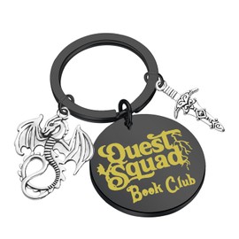 UJIMS FWing Merch Onyx Storm Quest Squad Keychain Dragon Rider Bookish Gift for Fans Fantasy Reader Gift (FWQSKeychain)