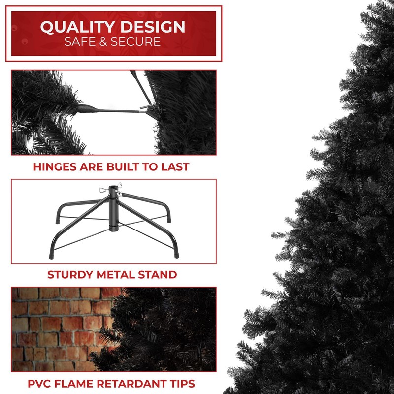 Casafield 4.5FT Black Spruce Artificial Holiday Christmas Tree with Sturdy