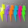80s 90s Neon Earrings Fluorescence Retro Acrylic Lightning Drop Dangle