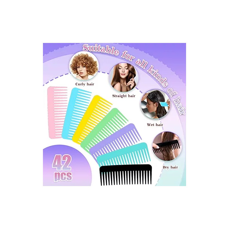 Meanplan Peine De Dientes Anchos Para Desenredar Cabello Rizado, 42