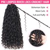 RuiYok 30 Inch Goddess Locs Crochet Hair 8Packs Natural Black
