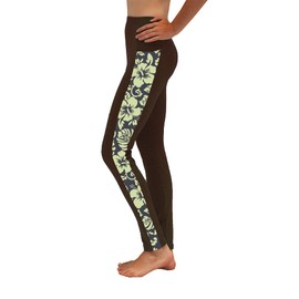 Private Island Women UPF 50+ Side Pockets Long Leggings Pants Swim Beach Swimsuit Rash Guard Bathing Bottom (XXL, Brown Green-RLLP)