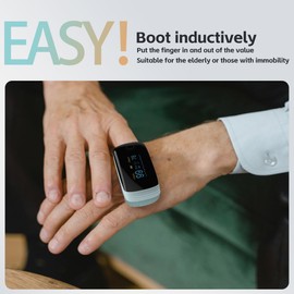 Rechargeable Pulse Oximeter Fingertip Oxygen Monitor Fingertip with SpO2 Pulse Rate and PI RR OLED Precision Fast Oximeter SpO2 Reading Outdoor Sports Home (Blue)