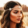 GORAIS Rhinestone Head Chain Gold Crystal Headpiece Egyptian Costume Headband