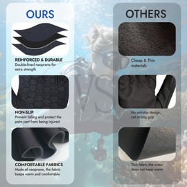 PAWHITS Wetsuit Gloves, 3mm Neoprene Gloves with Adjustable Wrist Strap, 5-Finger Thermal Non-Slip swimming Glove for Scuba Diving Surfing Paddling Kayaking (XL)