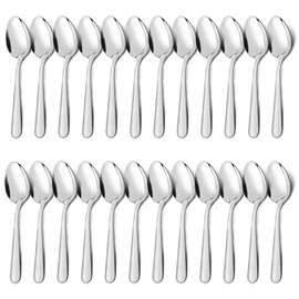 Unokit 24-Piece Dinner Spoons Set (6.7 inch), Unokit Stainless Steel Spoons silverware, Dessert Spoon, Tablespoon, Silverware Spoons Only for Home, Kitchen or Restaurant - Mirror Polished, Dishwasher Safe