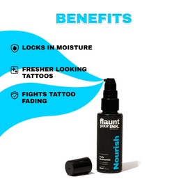 Flaunt Your Ink Tattoo Daily Moisturizer | Protects Tattoos from Fading | Long Lasting Hydration with Quick Absorption Formula | Enriched with Hyaluronic Acid & Betaine | Ideal For Inked Tattoos 50ml