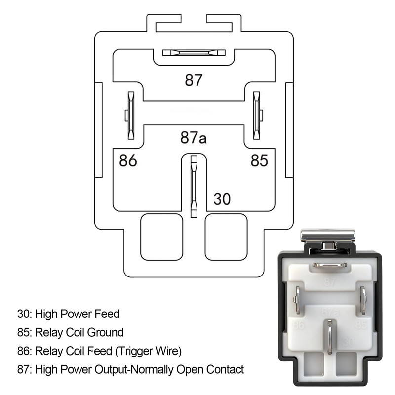 Weasch Fuse Relay Switch Kit, 12V 30A, 4 Pin SPST,