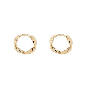 TweezerGuru Women's Hoop Earrings, Small, Hypoallergenic to Metal, Gold, Twist Earrings, 925 Silver, Pink Gold, Popular, Cute, Stylish, Women's Ring Earrings, Sterling Silver