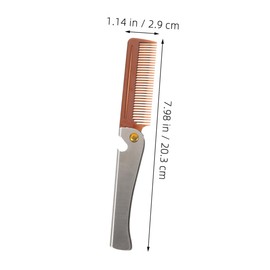 Mikinona 2pcs Folding Portable Comb Portable Pocket Comb Beard Styler Handheld Hair Comb Foldable Brush Comb Shaving Cream Brush Comb for Men Beard Shaping Tool Beard Comb Stainless Steel