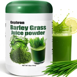 16oz Barley Grass Powder - Natural Green Powder, Made From Concentrated Juice, Without Gluten, No Additives, Ideal for Breakfast Tea, Juice, Green Smoothies, and Baking
